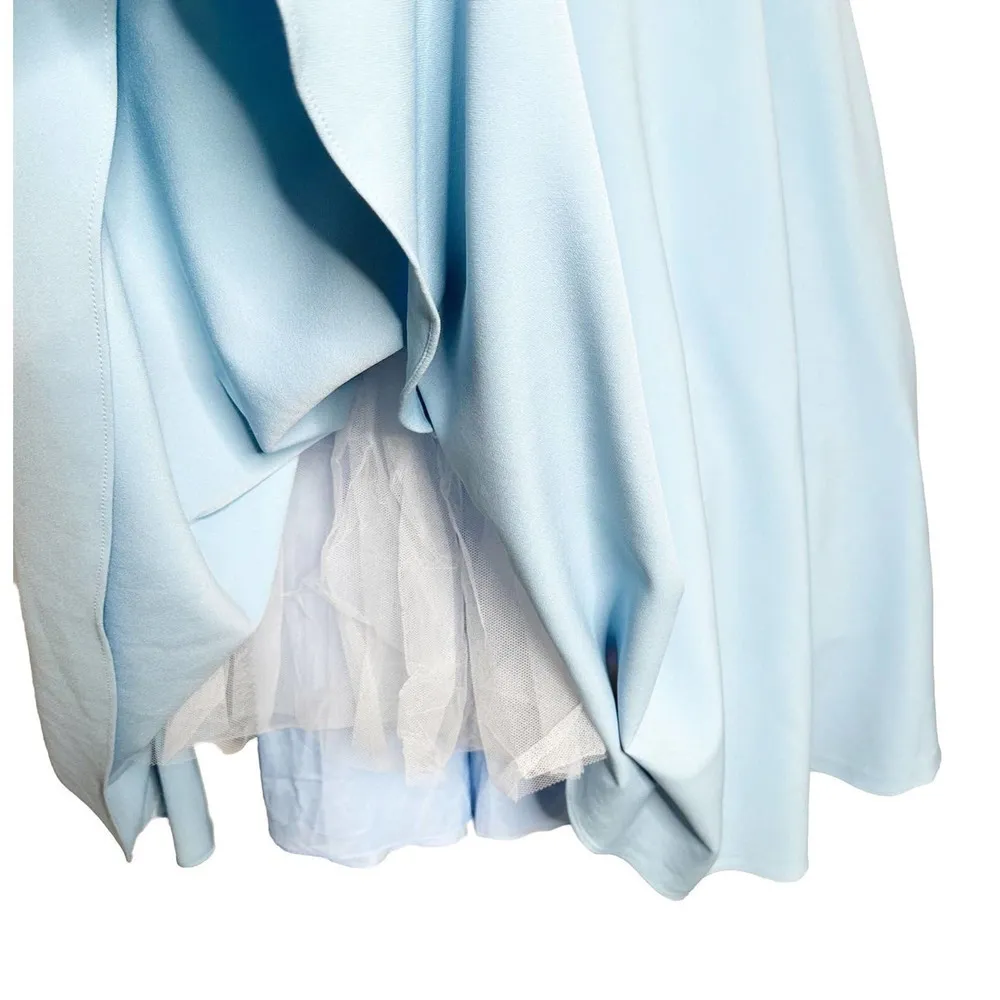 NWT IEENA for MacDuggal Classic A-Line V-Neck Baby Blue Ballgown Women's 8 - Image 7