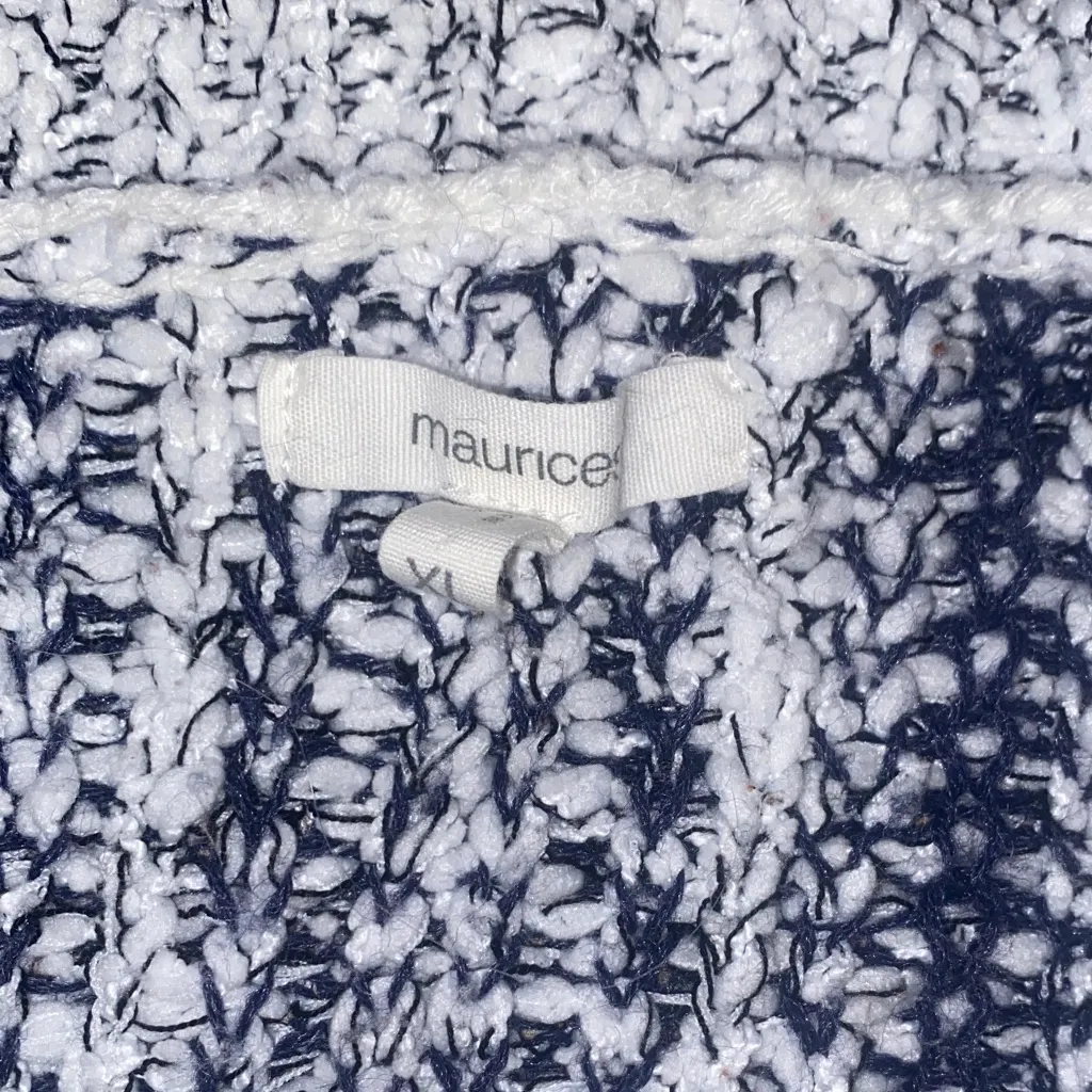 Maurices Navy and White Patterned thick cozy Cardigan - Image 2