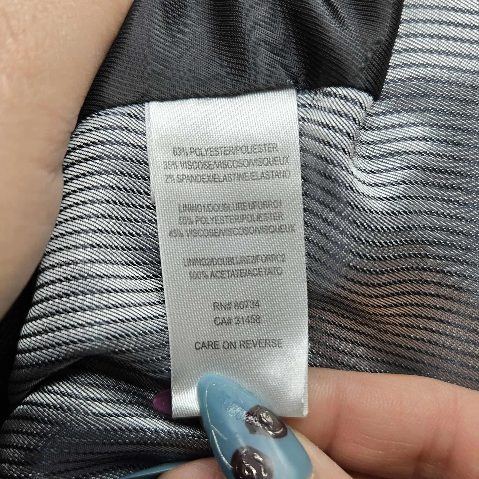 BCBGMaxazria Short Puff Sleeve Pinstripe V-neck Blazer Size XXS - Image 4