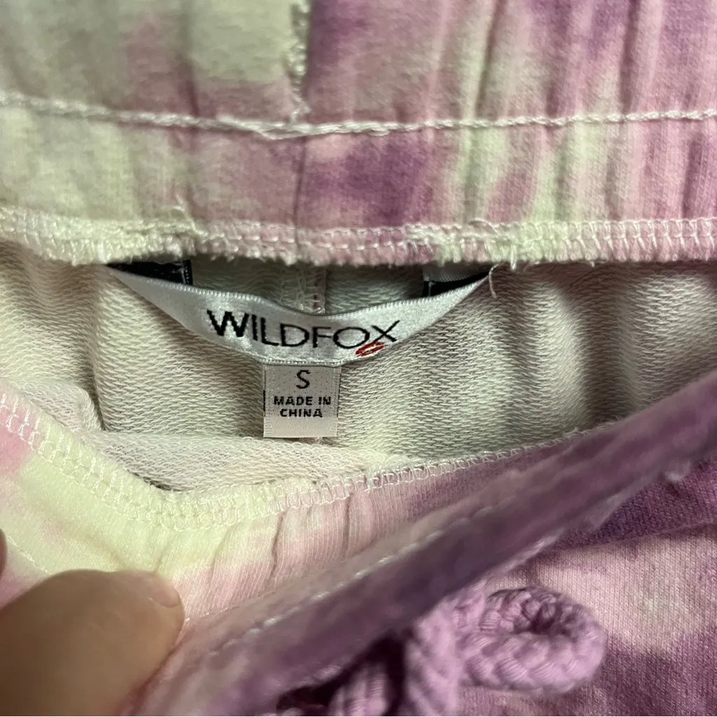 Wildfox Lounge Set Tie Dye Stars in Purple & White Sz S NWT Sweatshirt & Shorts - Image 10