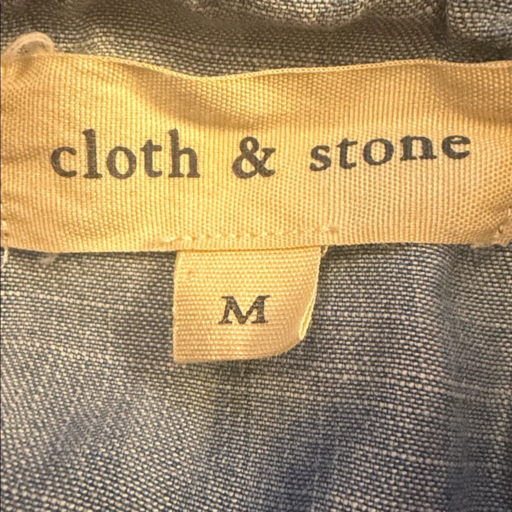 Anthropologie Cloth and Stone 100% tencel Chambray Dress Size Medium - Image 8