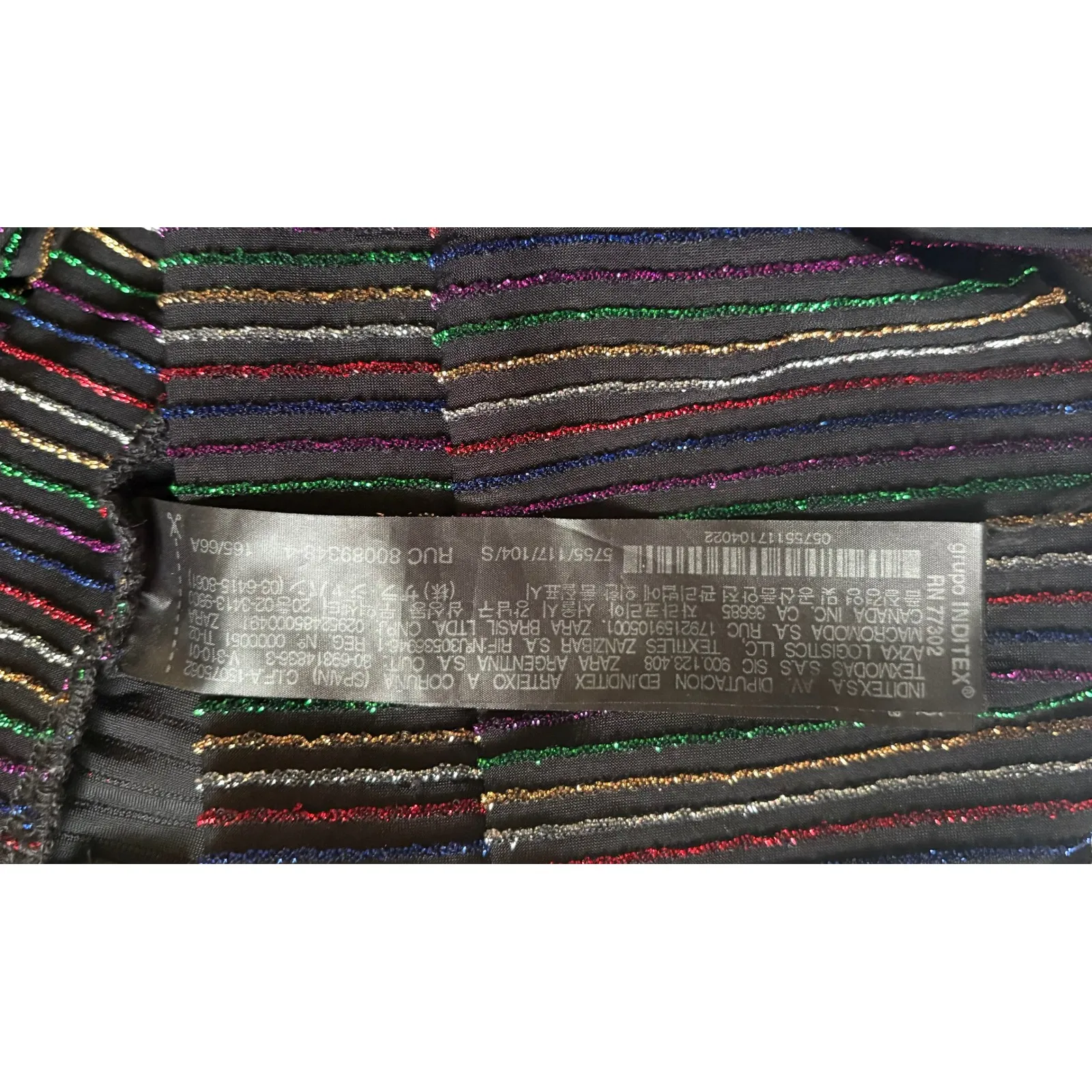 Zara Knit Women's Size S Pants Colorful Stripe‎ Slit Hem Knitwear Trousers - Image 5