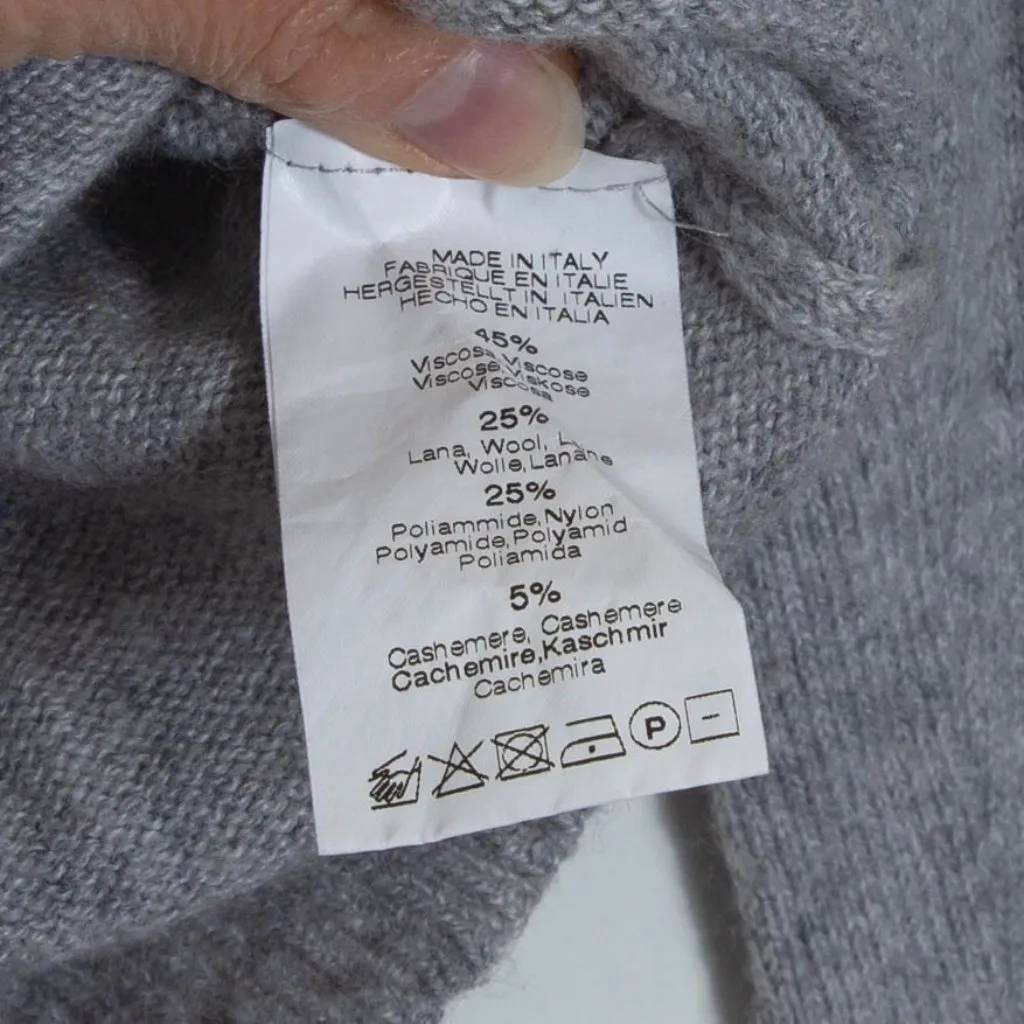 Brandy Melville‎ Wool Cashmere Blend Long Sleeve Gray Striped Sweater - Image 7