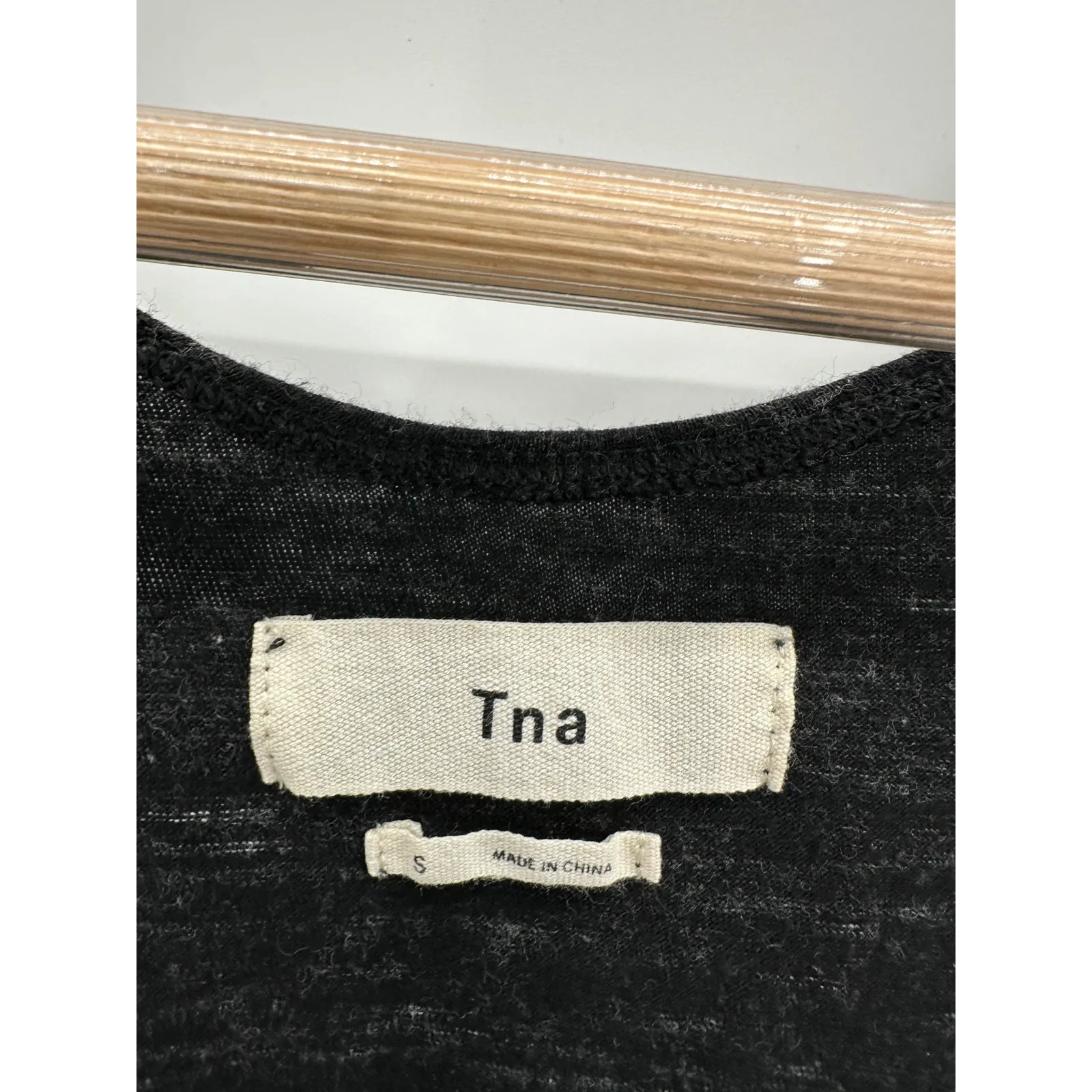 TNA Black Gray Cut Off‎ Racerback Tank Top Shirt Cotton Blend Women Size Small - Image 5
