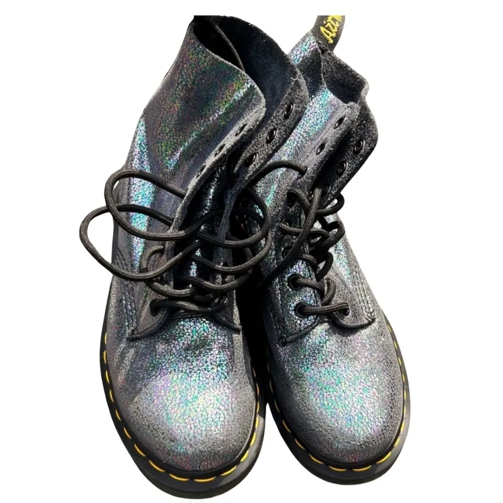 Dr Martens Pascal Glitter Iridescent Boots‎ US 6 Fairy Grunge Mermaid Whimsigoth - Image 4
