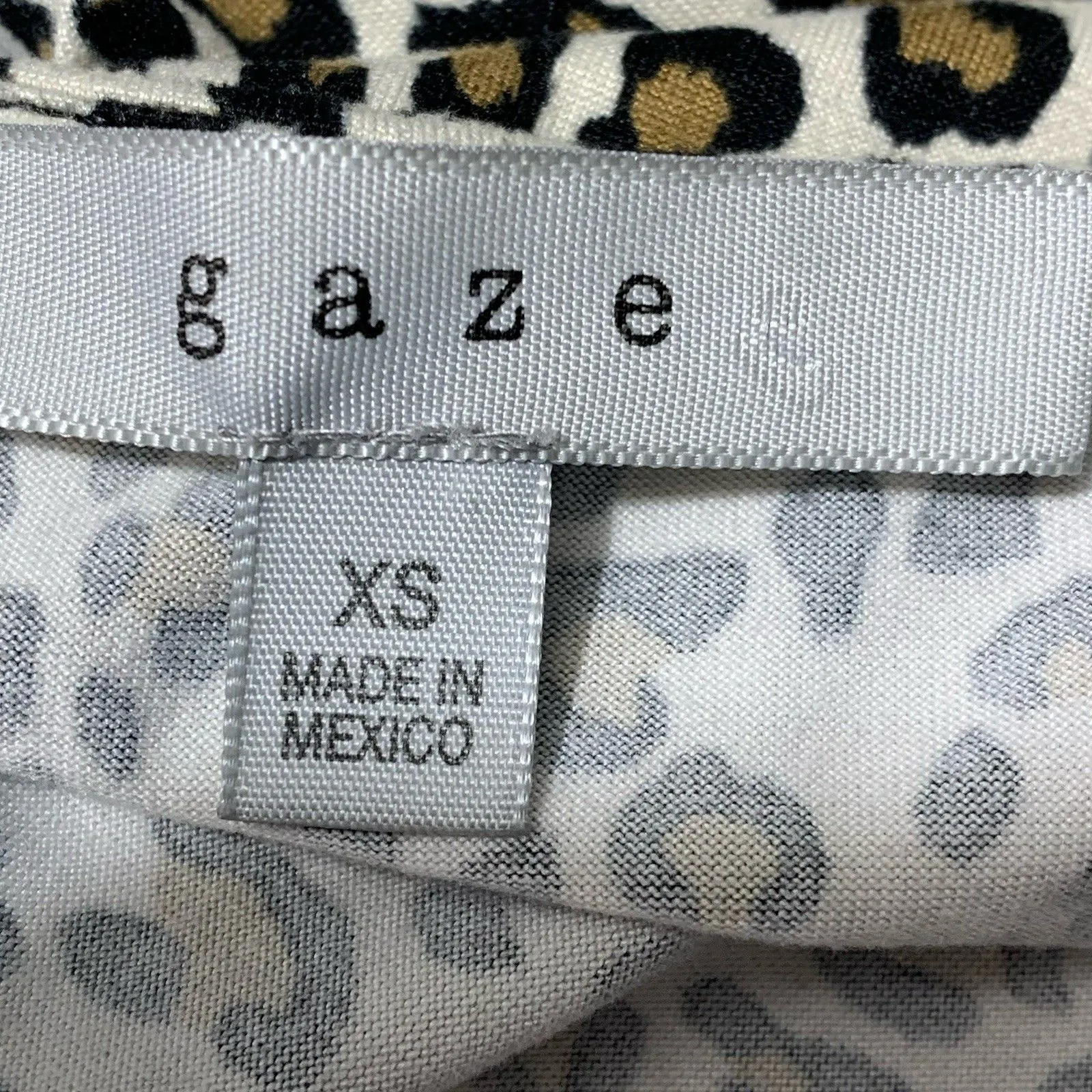 Gaze Leopard Print Sleeveless Tank Top Size XS Made In Mexico White - Image 5