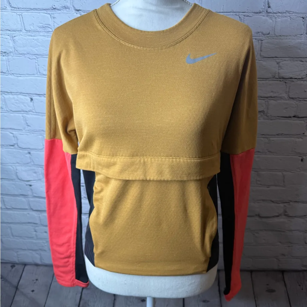 Nike Women's Therma sphere Long Sleeve running tee infrared sleeves XS - Image 5