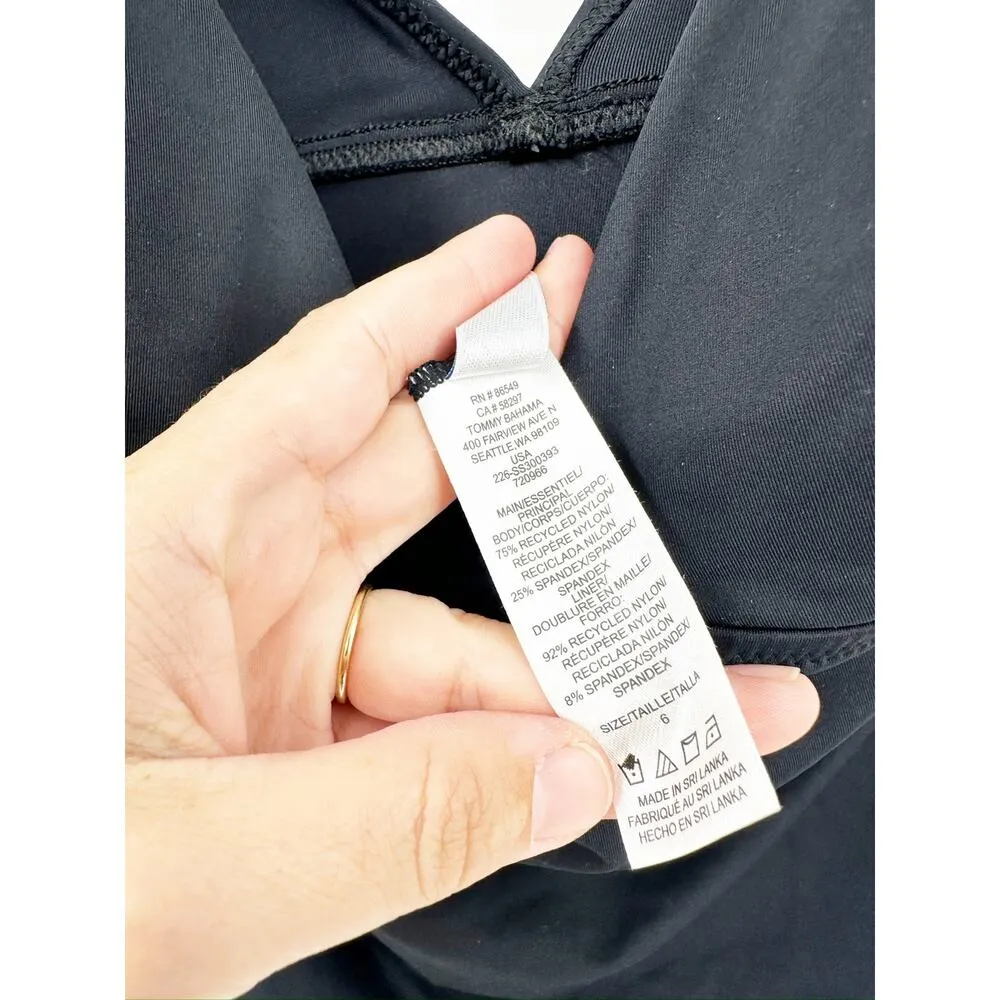 Tommy Bahama Black Palm Modern V-Neck One Piece Swimsuit Size 6 - Image 5