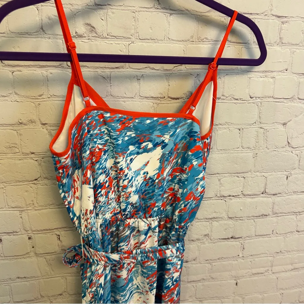 Bar III New belted v neck activewear dress Varsity Garden Rain swept size XS - Image 6