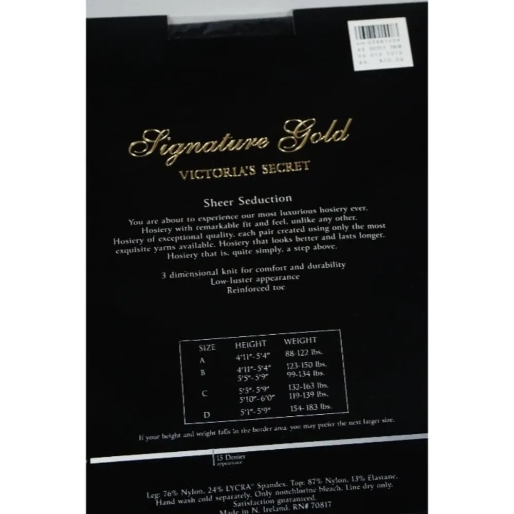 NEW!! Victoria's Secret Signature Gold Sheer Seduction BLACK Size A - Image 4