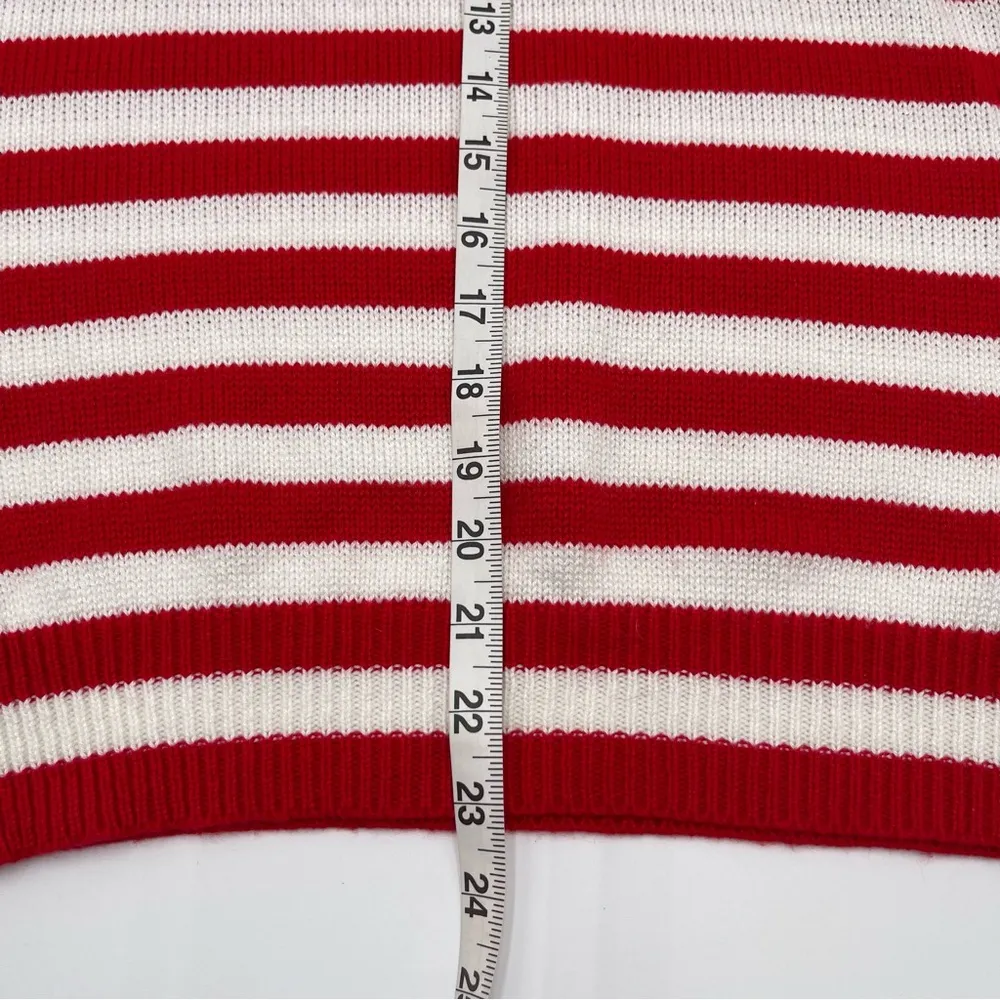 Vintage Sweater Bazaar SZ Med? Sleeveless Sweater Knit Red White Blue Patriotic - Image 5