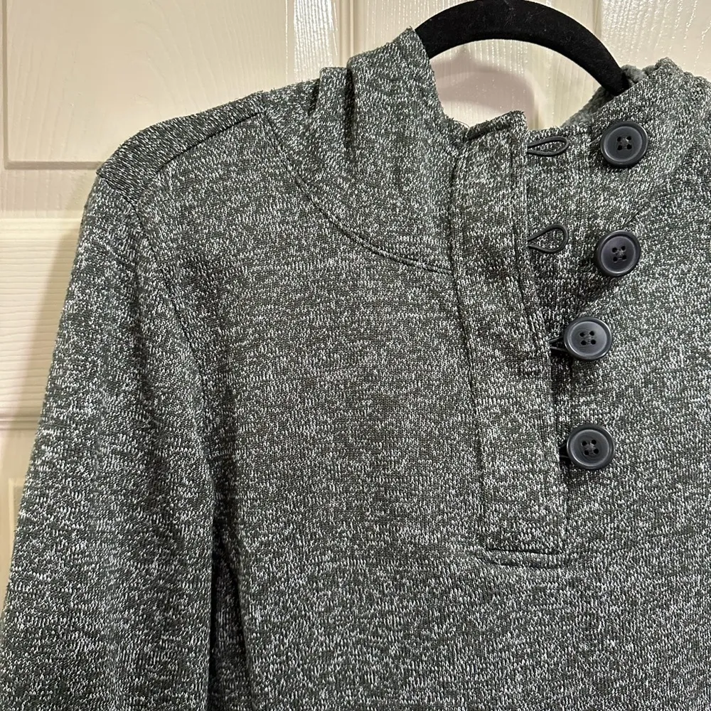 Women’s Columbia Pullover Hooded Sweater Sweatshirt Gray Marled Knit Size Large - Image 3