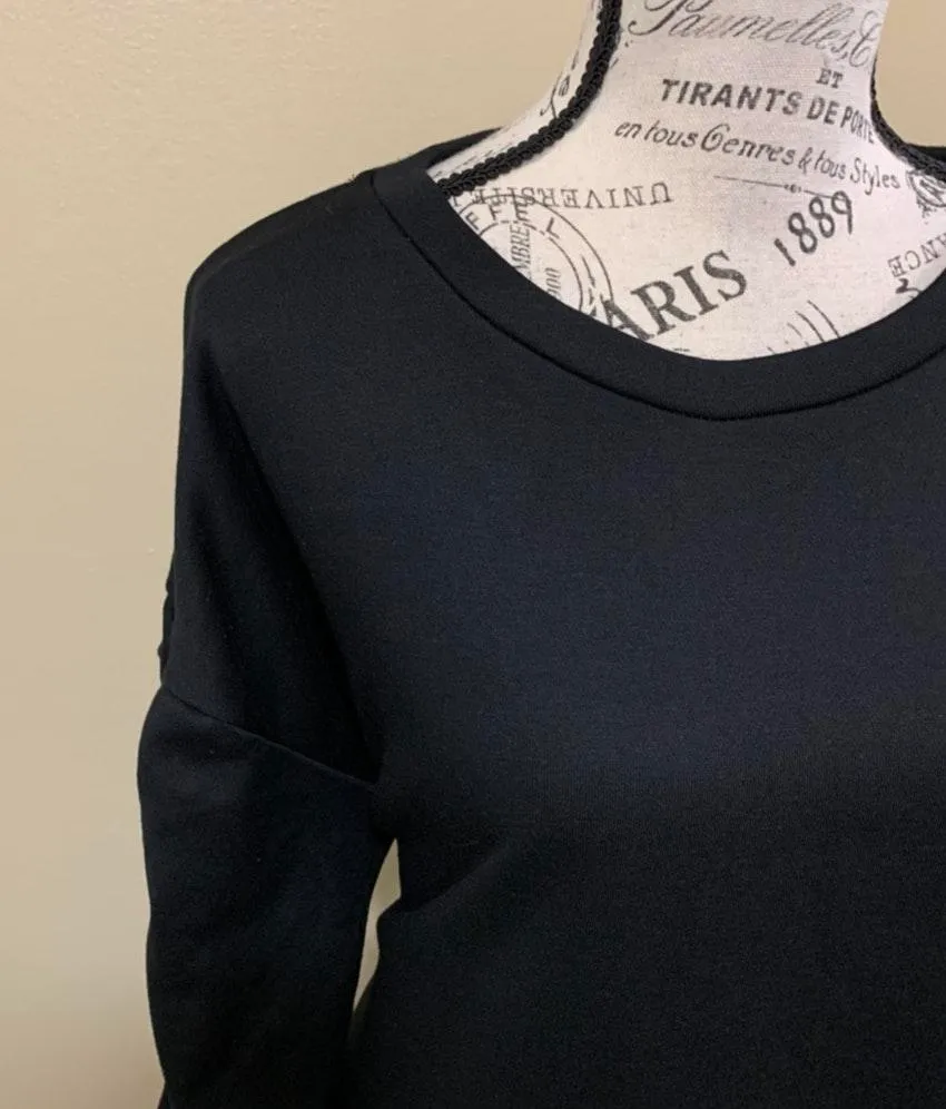 Lush Black Ruched Drawstring Sleeve Mini Dress - Image 8