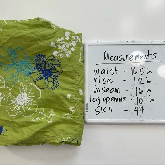 Chico's Cropped Capri Pants Womens 2 Green Cotton Floral‎ Print Tropical Coastal - Image 13