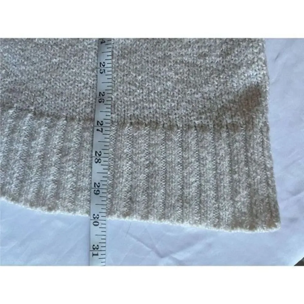 S3 Y2K VTG Eddie Bauer Boho Loungeware Medium Oatmeal Knit Hoodie Sweater - Image 6