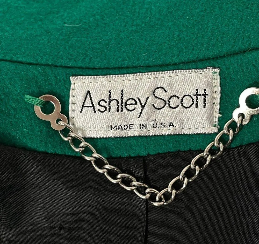 Ashley Scott Double Breasted Long Coat, Emerald Green, Large - Image 11