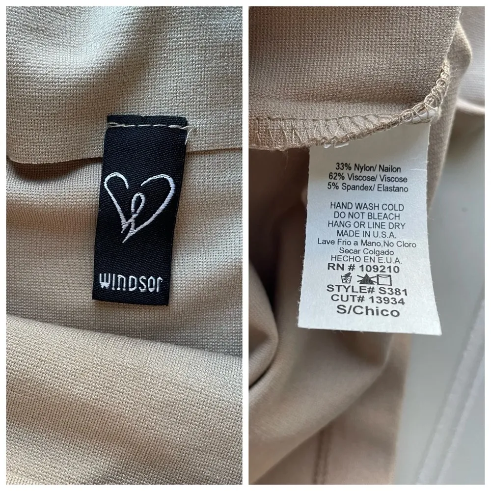 Windsor Bodycon Pencil Skirt Beige Tan Brown Size Small Pull On Stretch Office - Image 3