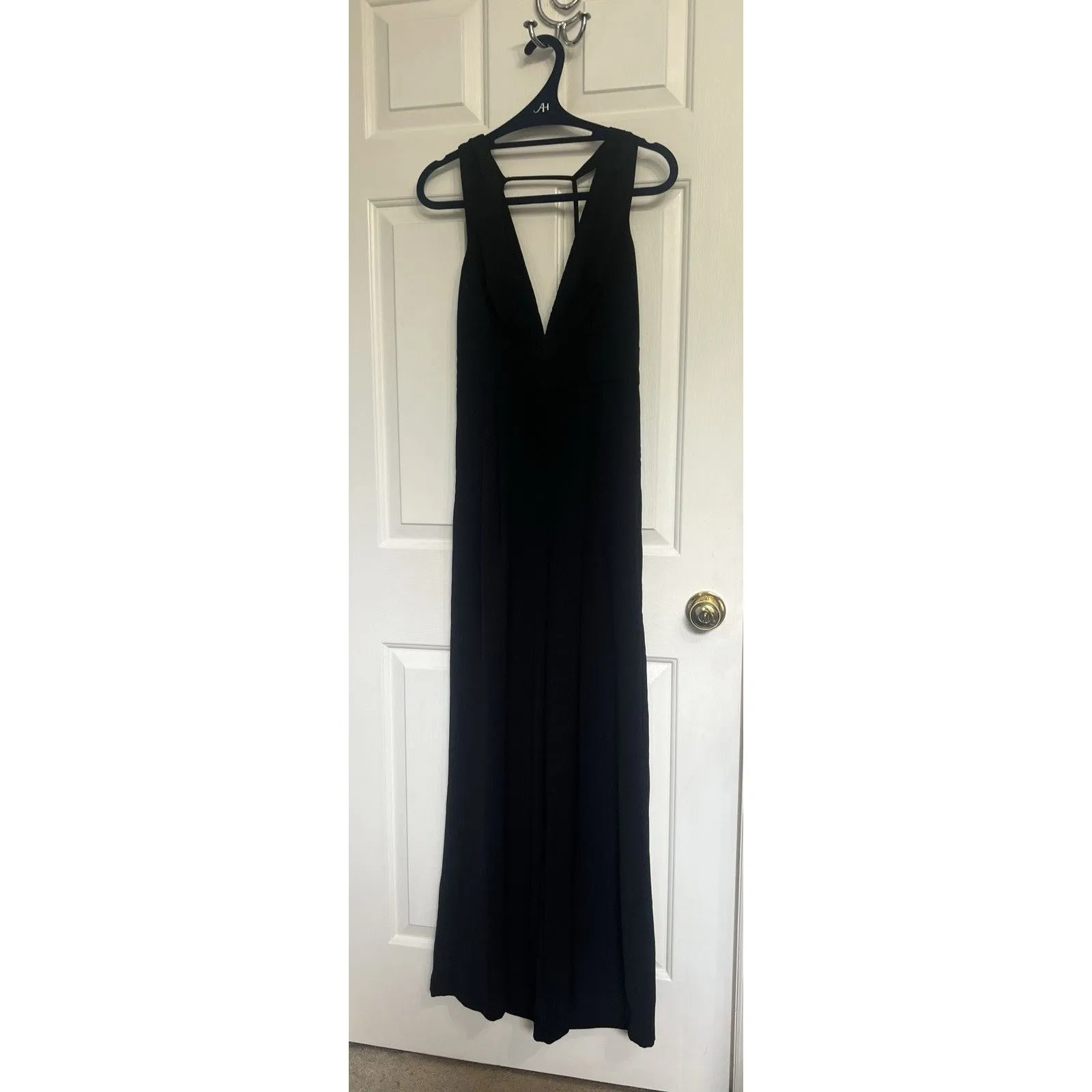 Lulus Black V Neck Wide Leg Jumpsuit Sz Small - Image 3