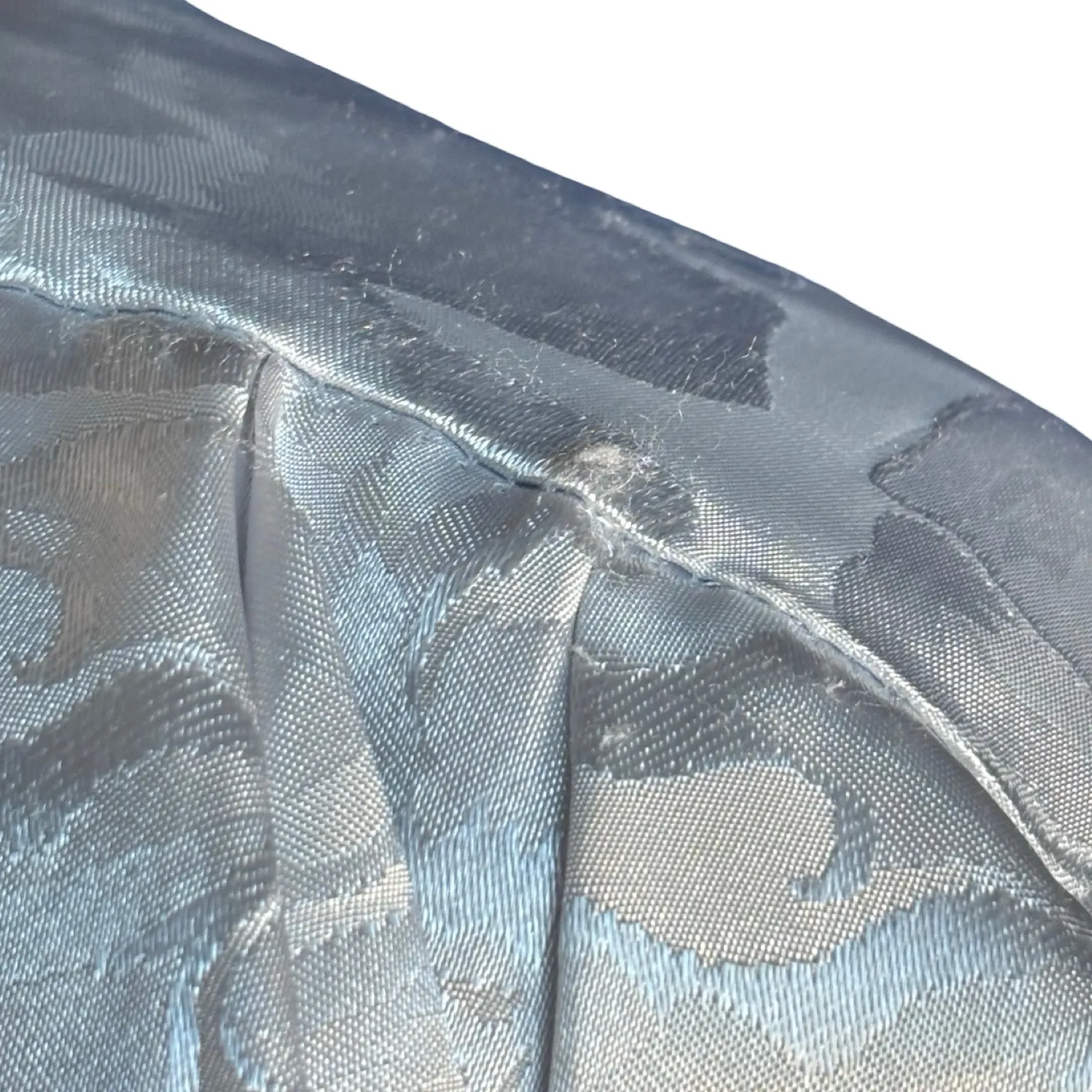 Vintage Blouse Silver Floral Jacquard Drape Button Back Top Elegant Evening - Image 10