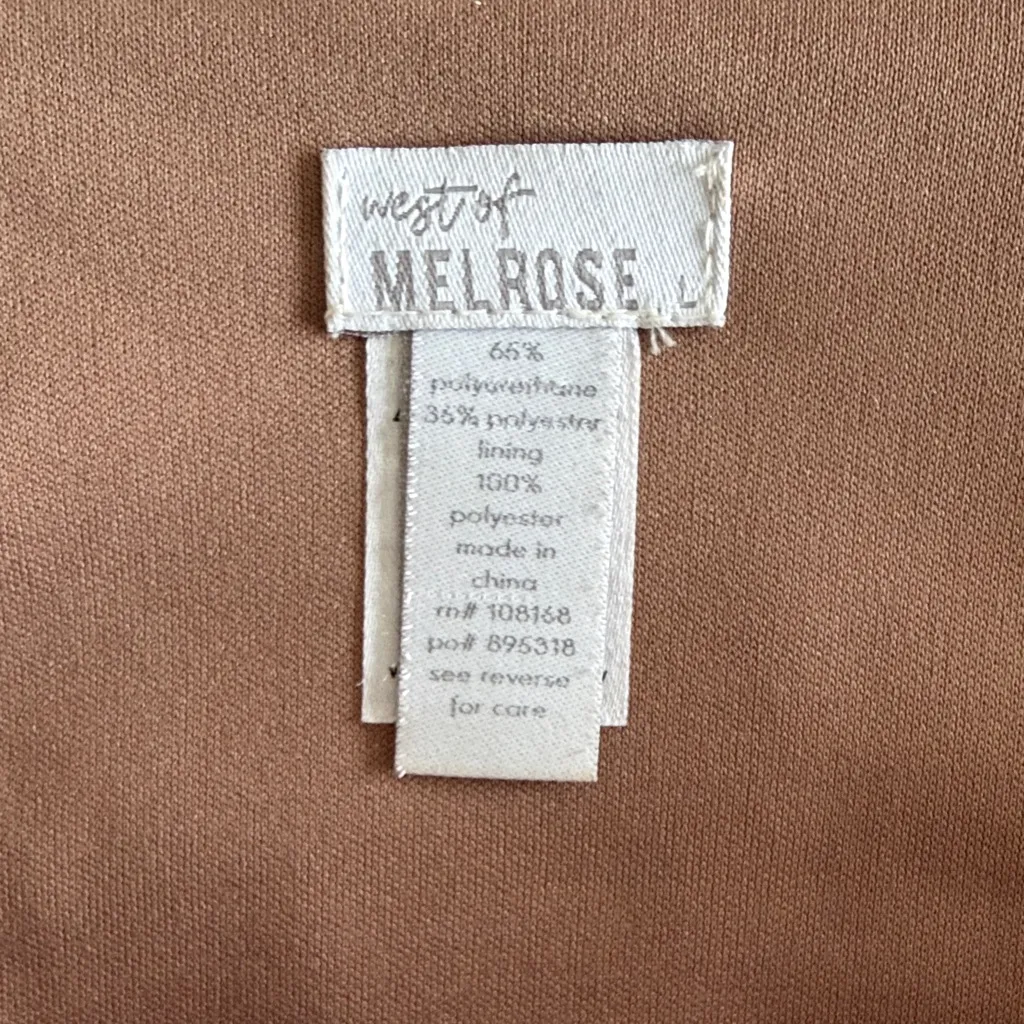 Brown Leather Women's Top Size L - Image 3