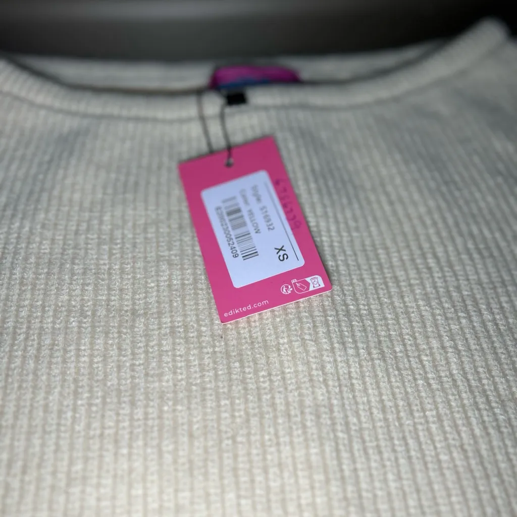 Edikted Butter Yellow Knit Mini Skirt - Image 5