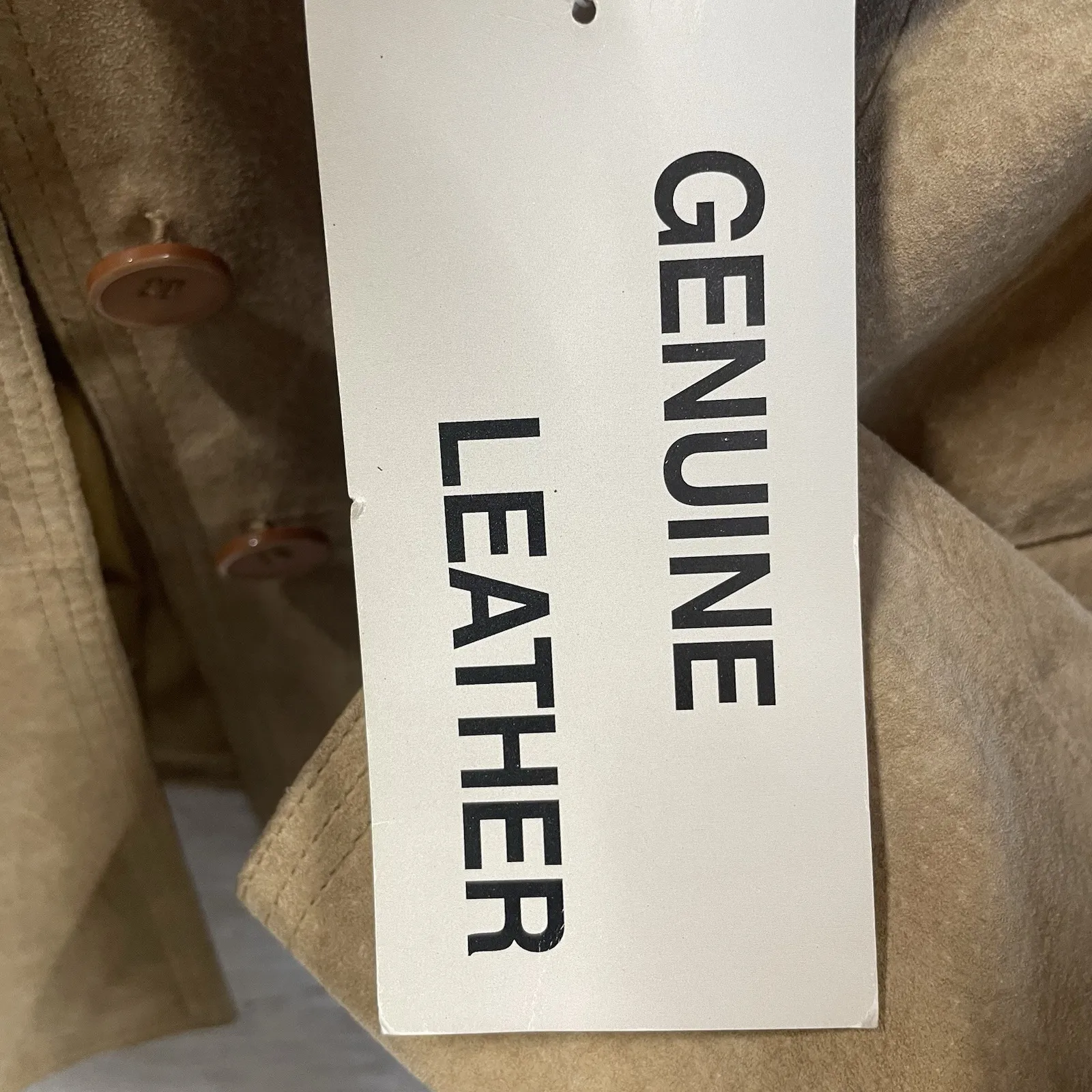 NWT Bagatelle Womens 14‎ Jacket Tan Gold Leather Button Up Lined Pockets NEW - Image 6