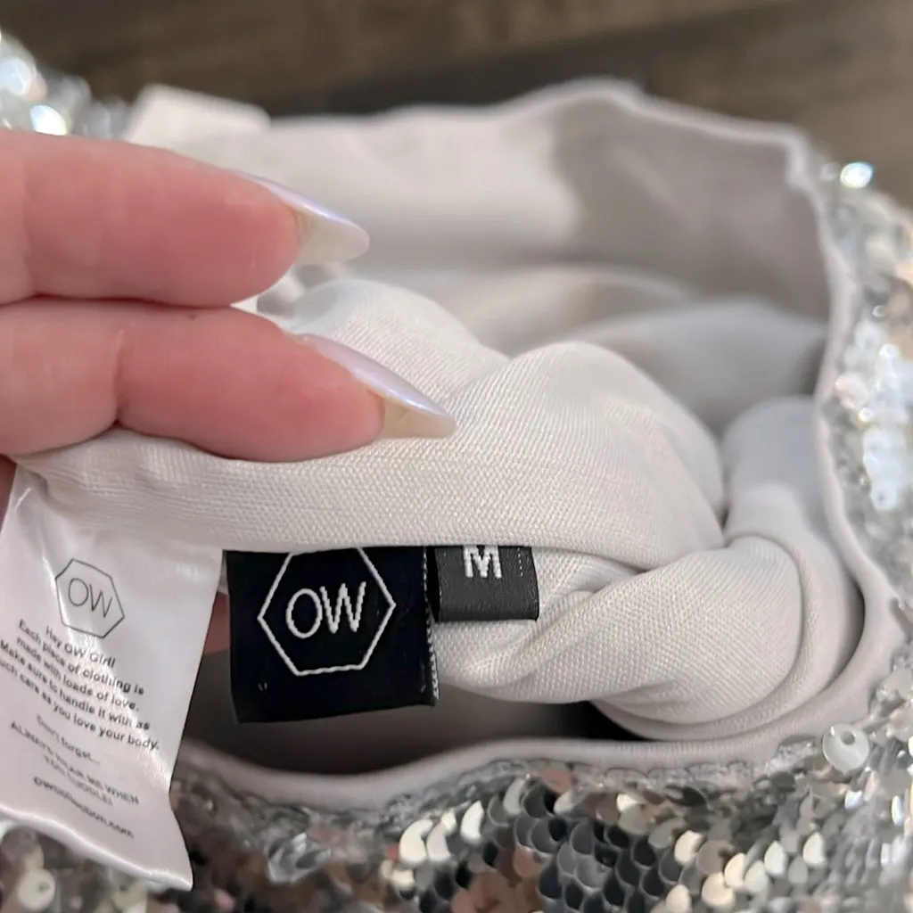 NWT OW Glitter Skirt - Silver - Image 9