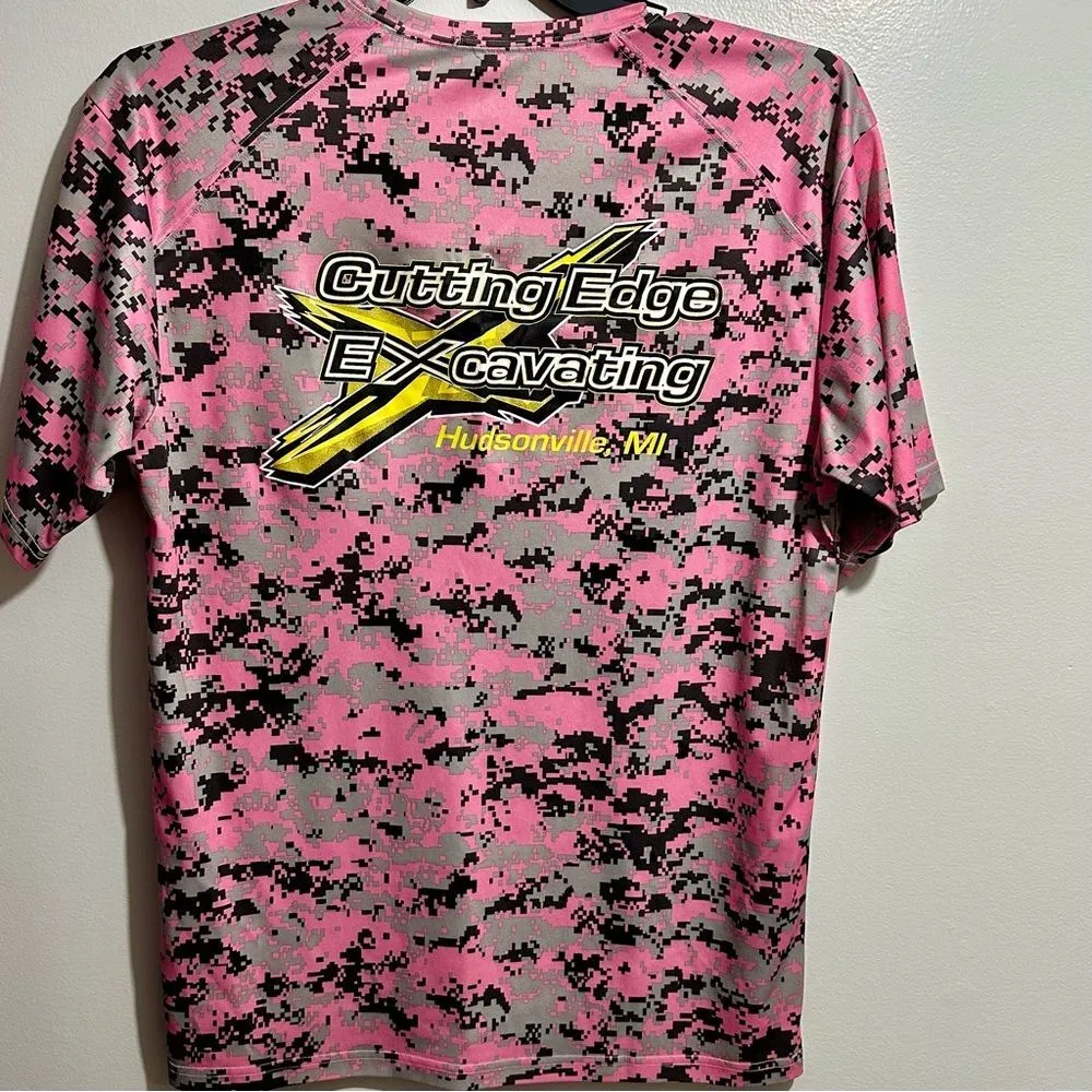 Pink Camo Graphic Performance Tee Shirt (972) Size L - Image 5