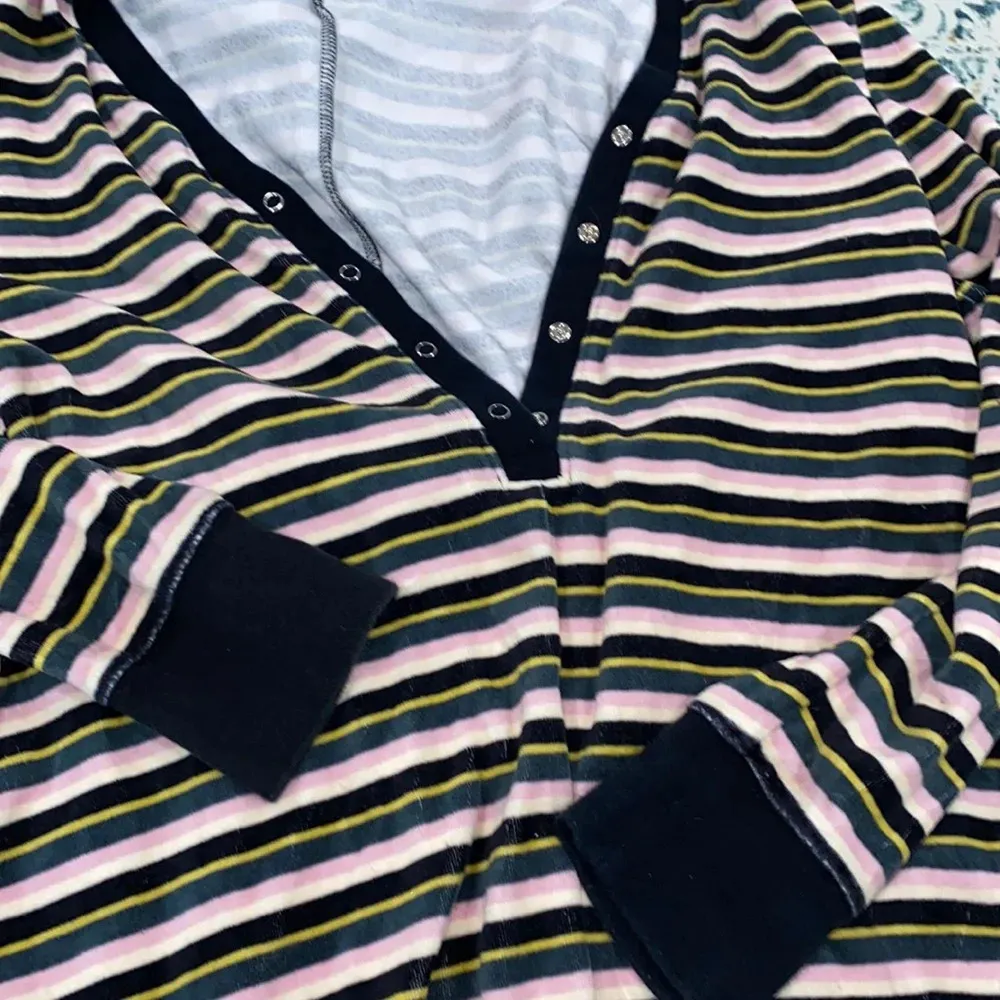 Striped velvet onesie romper lounge size extra large - Image 6