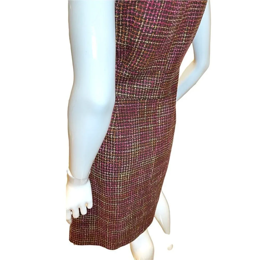 Talbots Plaid Tweed Sleeveless Dress Jumper Size 12 Petite - Image 6