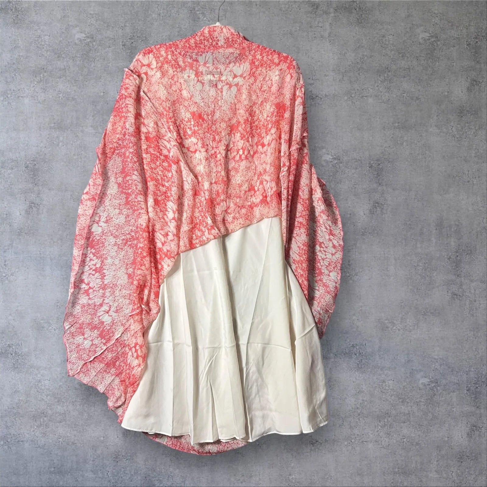 Sundance‎ Silk Dress Womens 6 Floral Print V Neck Handkerchief Hem Summer Boho - Image 6