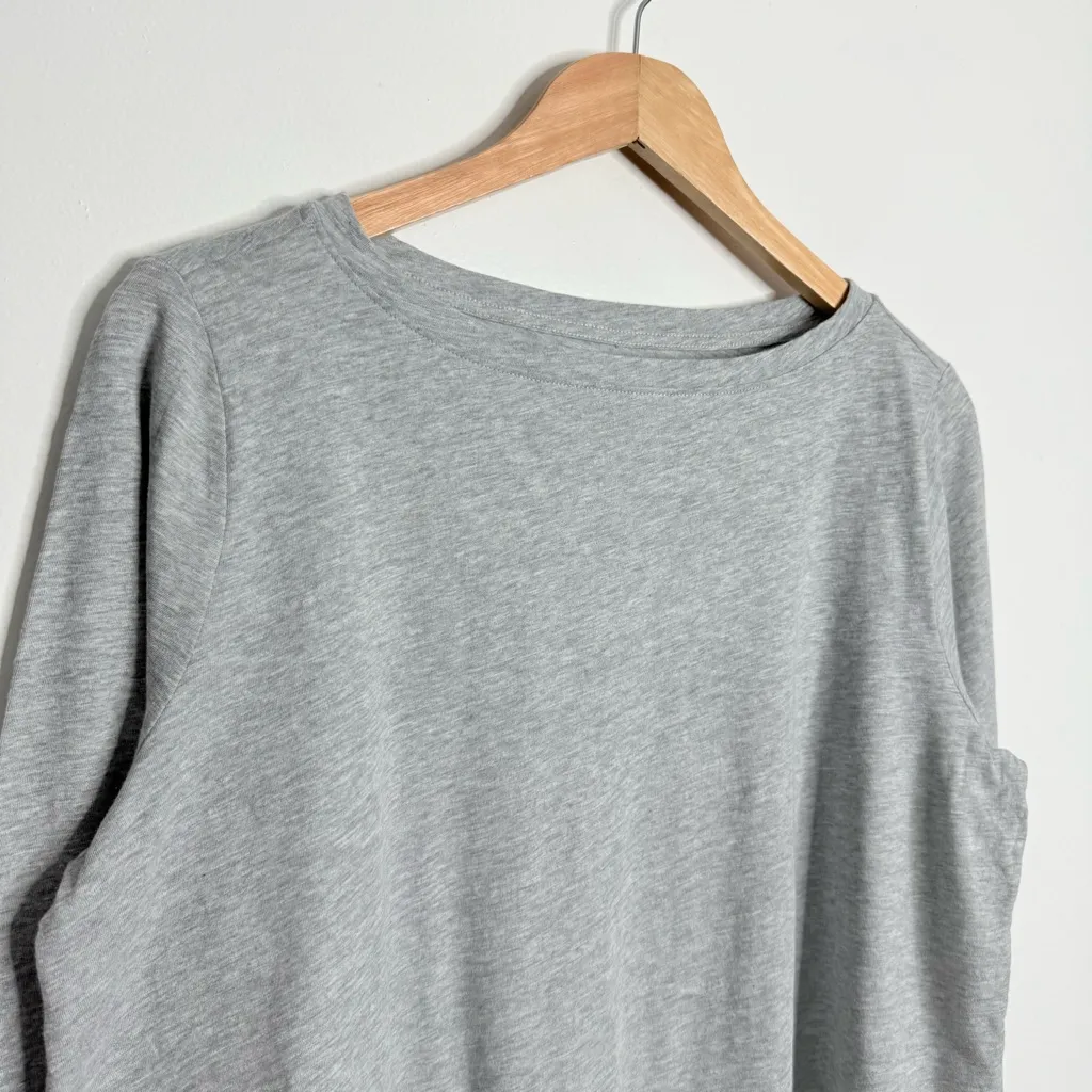 NWOT Eileen Fisher Organic Cotton Jersey‎ Long Sleeve Tee Light Gray Size Large - Image 4