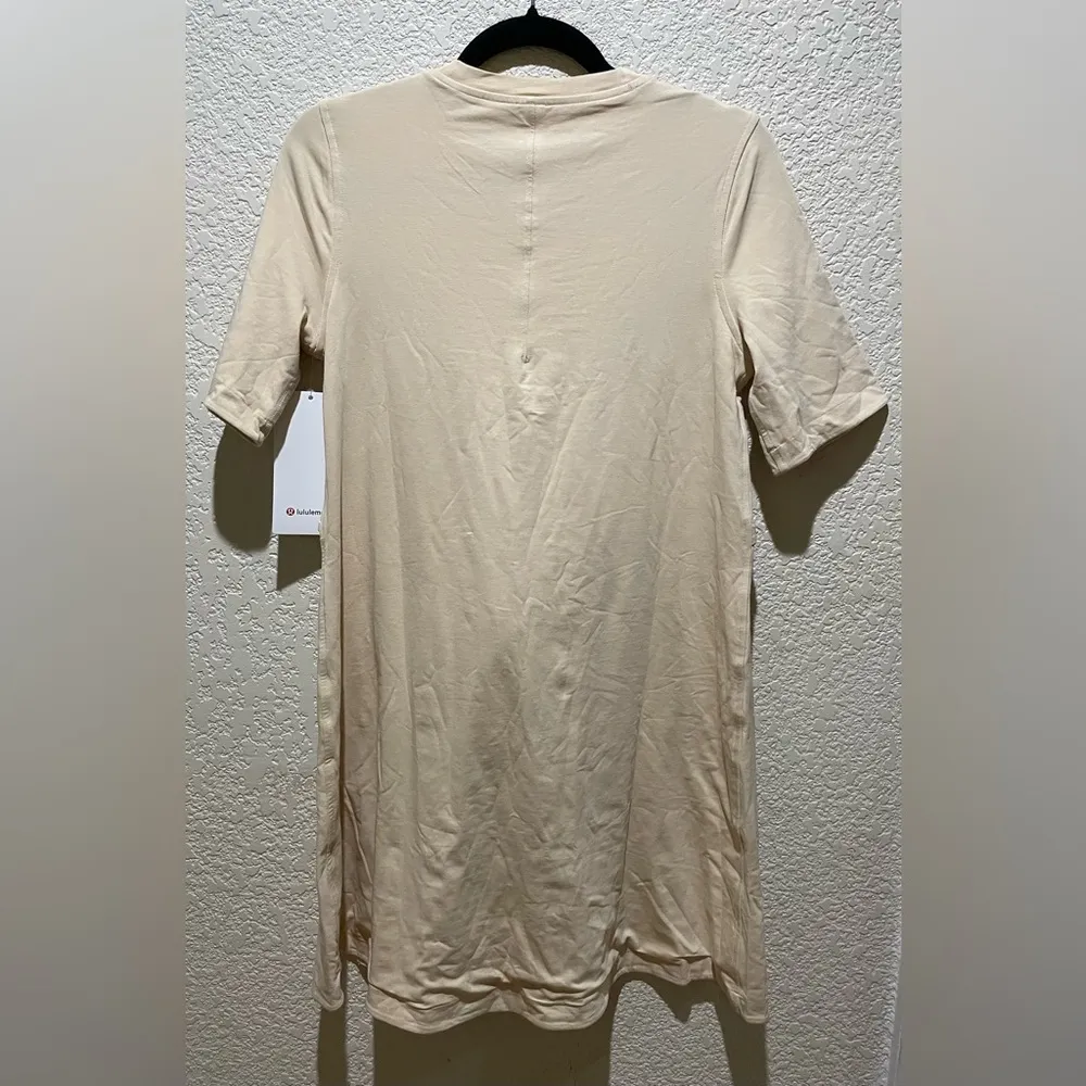 NWT Lululemon Cotton Wrap Front T-Shirt Dress Prosecco Size 4 - Image 8
