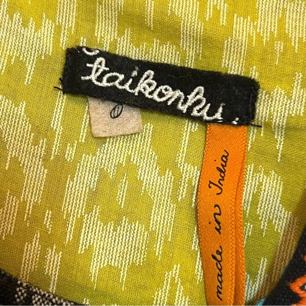 ANTHROPOLOGIE TAIKONHU cropped short sleeve blazer jacket small blue - Image 5