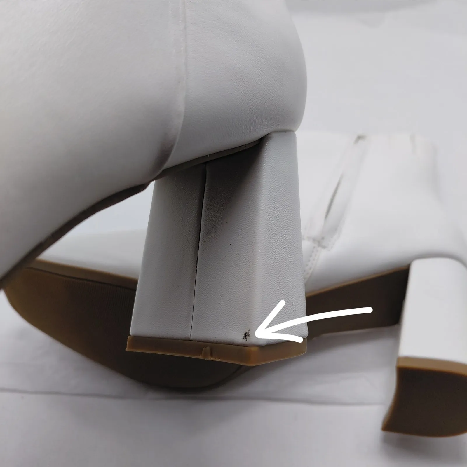 Sugar Elly White Block Heel Ankle Boots Women’s 10 M Side Zip Retro Mod Booties - Image 10