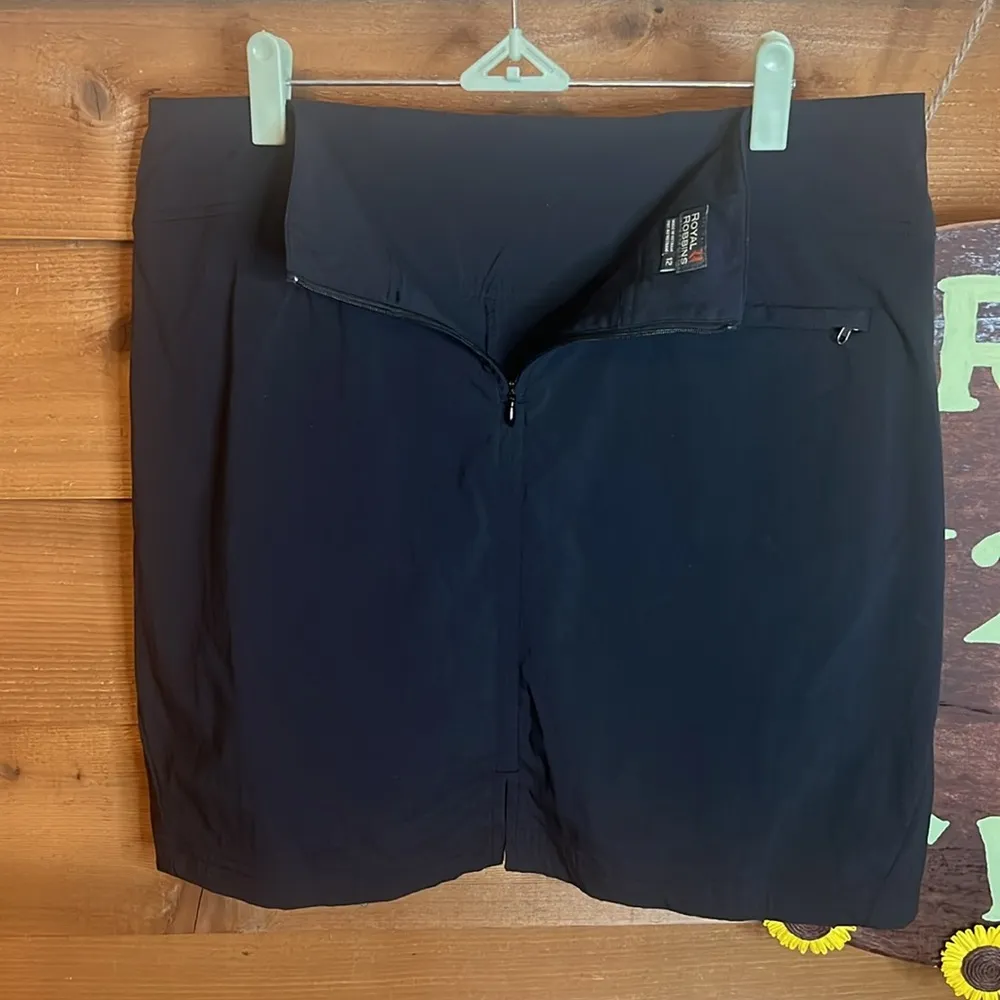 Royal Robbins Discovery Skort Black Skirt Pocket Zip Outdoor Hike Sporty Tennis - Image 5