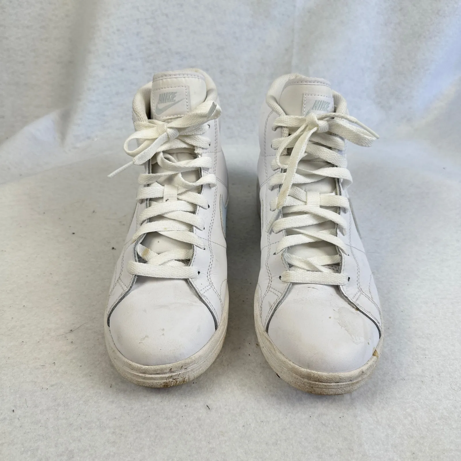 Nike Court Royale 2 Mid White Light Blue Leather High Top Sneakers Womens‎ 8 - Image 2
