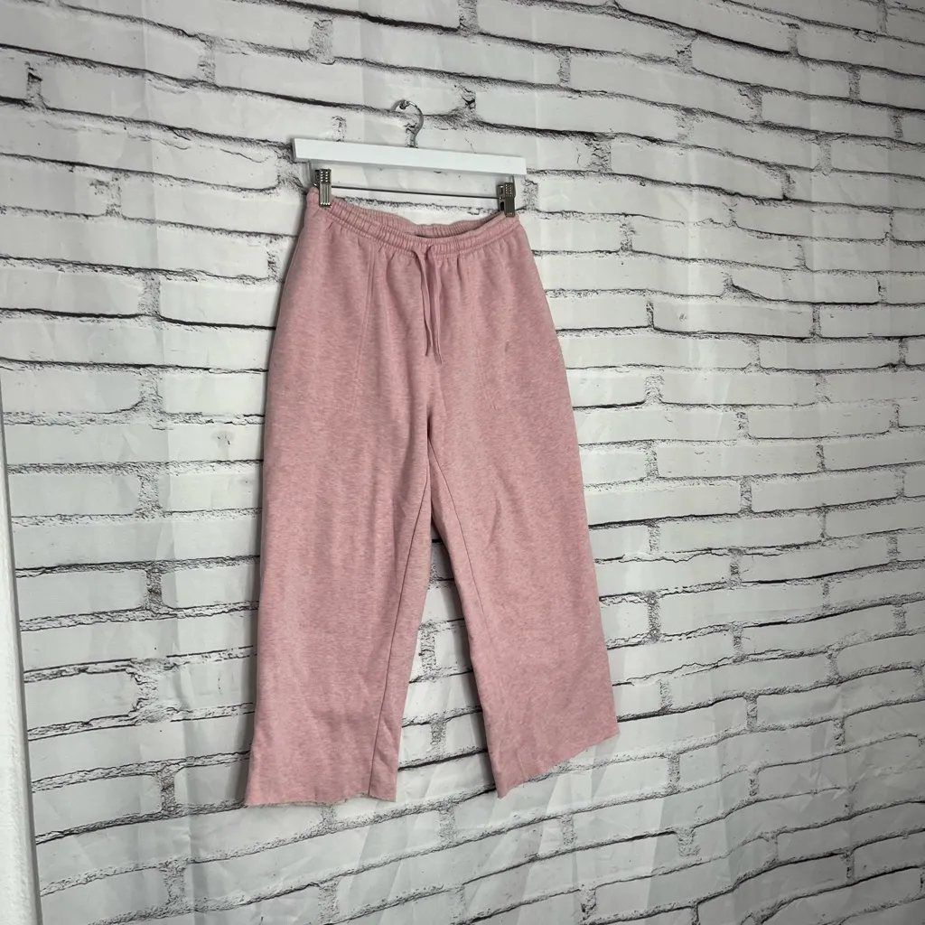 Classic Elements Pink Wide-Leg Fleece Sweatpants Women’s Medium Lounge Pants - Image 2