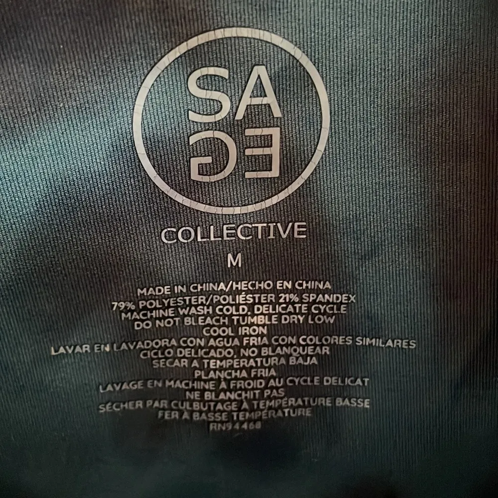 Sage Collection Blue Tie Dye Leggings Medium - Image 5