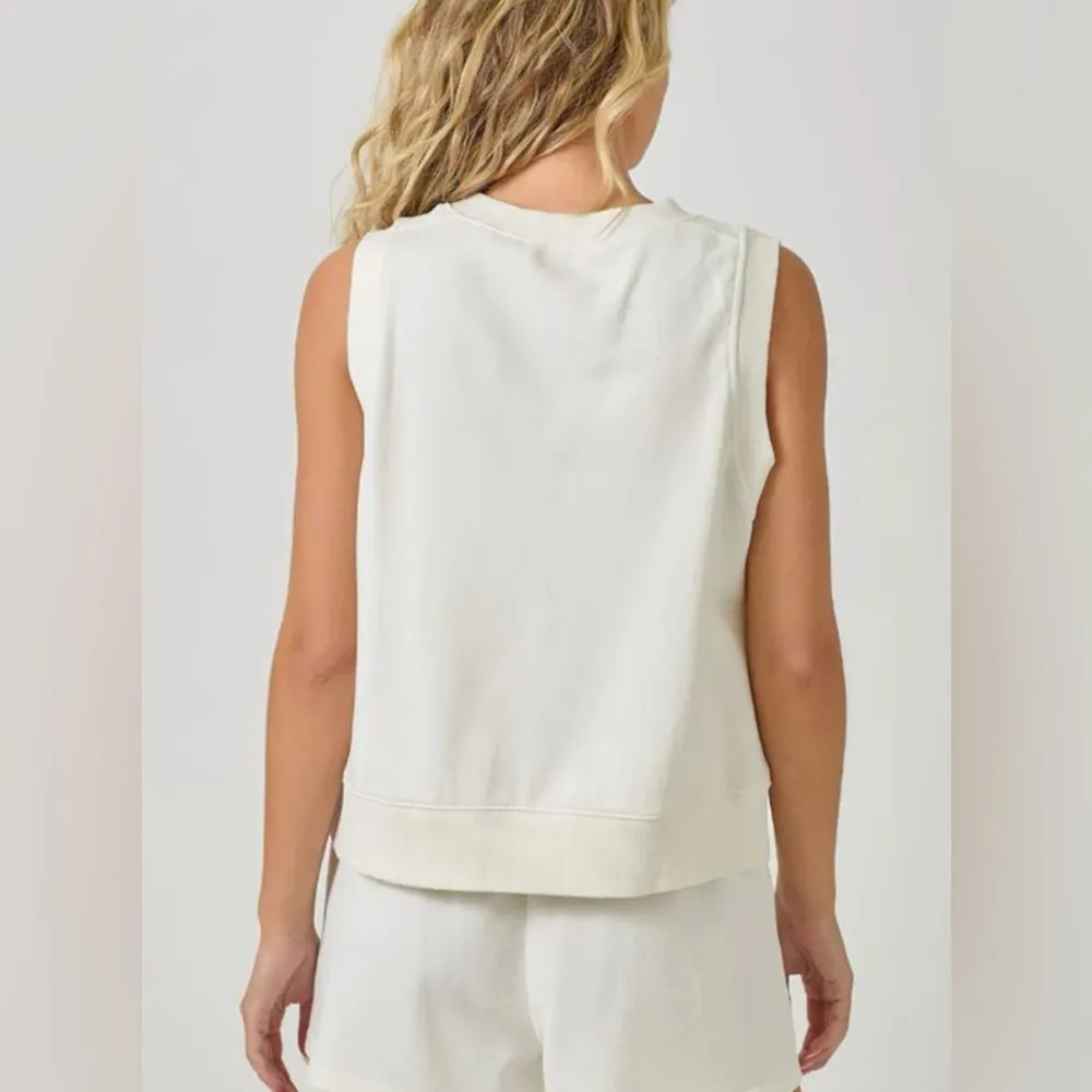 Mystree  sleeveless crew neck sweatshirt. Size Large. - Image 8