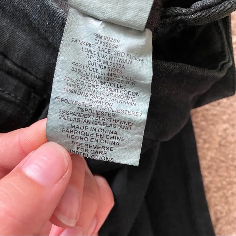 Level 99 Lily Crop Skinny Straight Black Denim Size 26 - Image 5