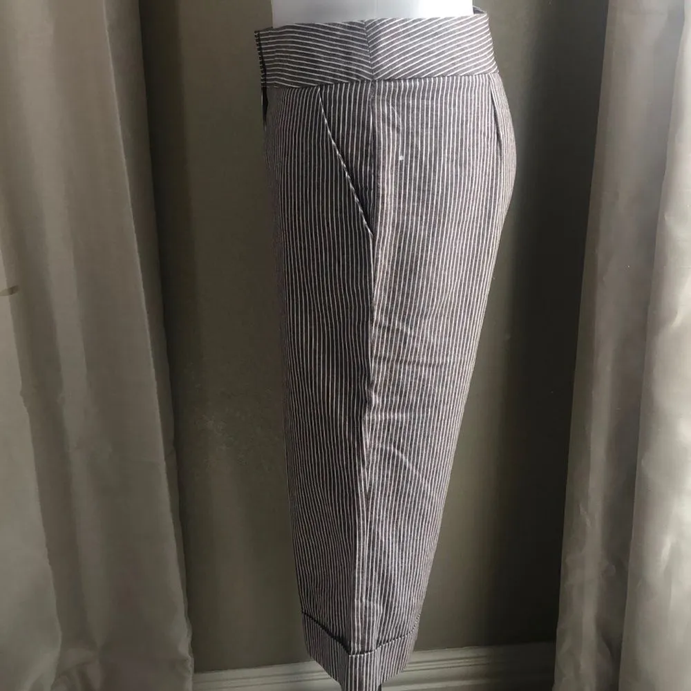 Sandro brown striped wide leg cropped pants - Image 3