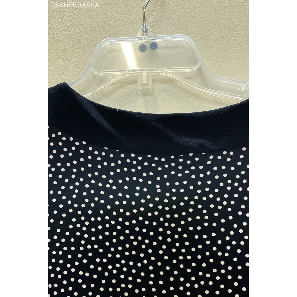 Christopher & Banks Women's Ruffled Polka Dot V-Neck Short Sleeve Top - Size L - Image 9