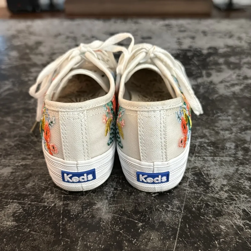 Keds x Rifle Paper Co Floral Triple Kick Sneakers Size 5 - Image 3