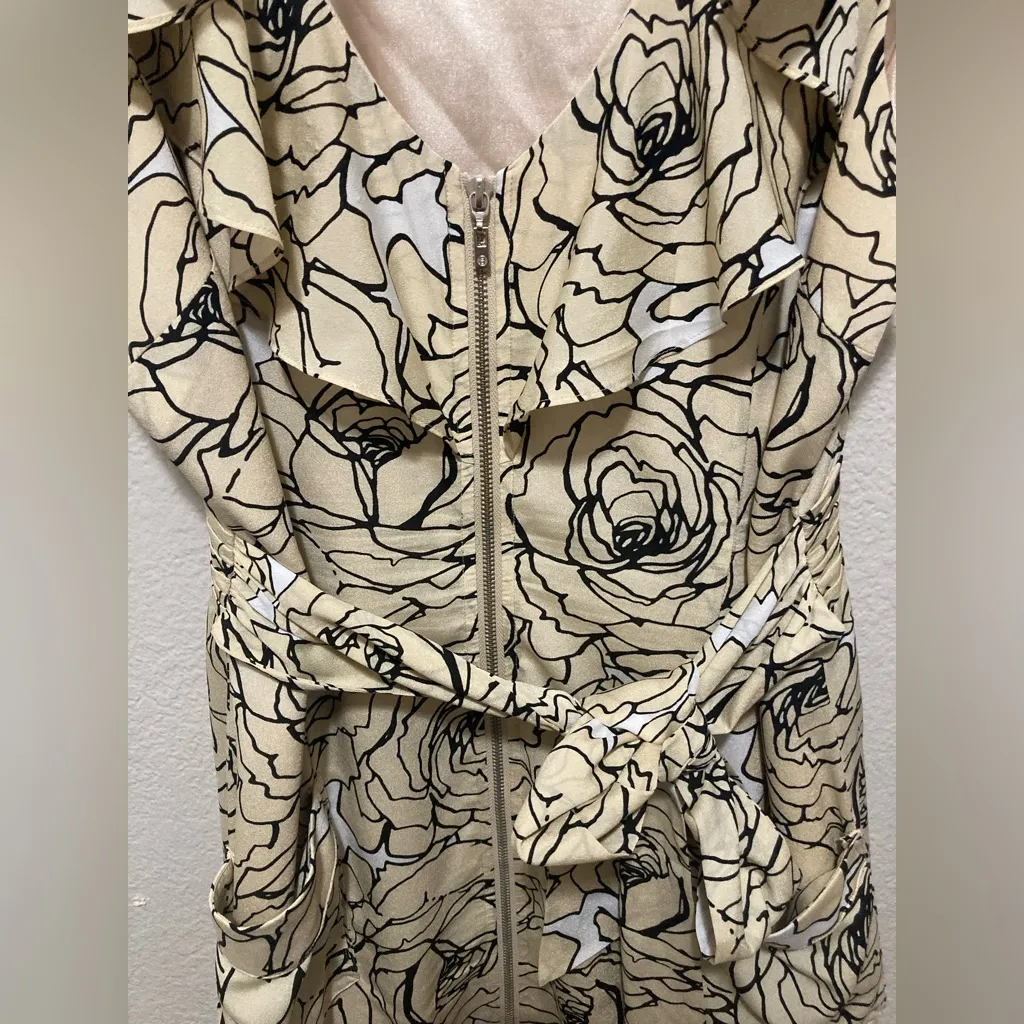 Vintage Y2K bebe Cream Floral Midi Dress Size Large - Image 2