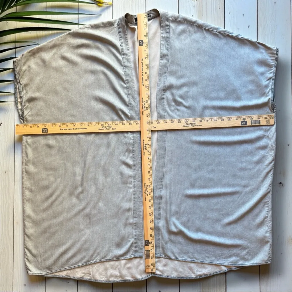 Talula Oversized Chambray Open-Front Kimono Cardigan – XXS/XS (Fits Oversized) - Image 6