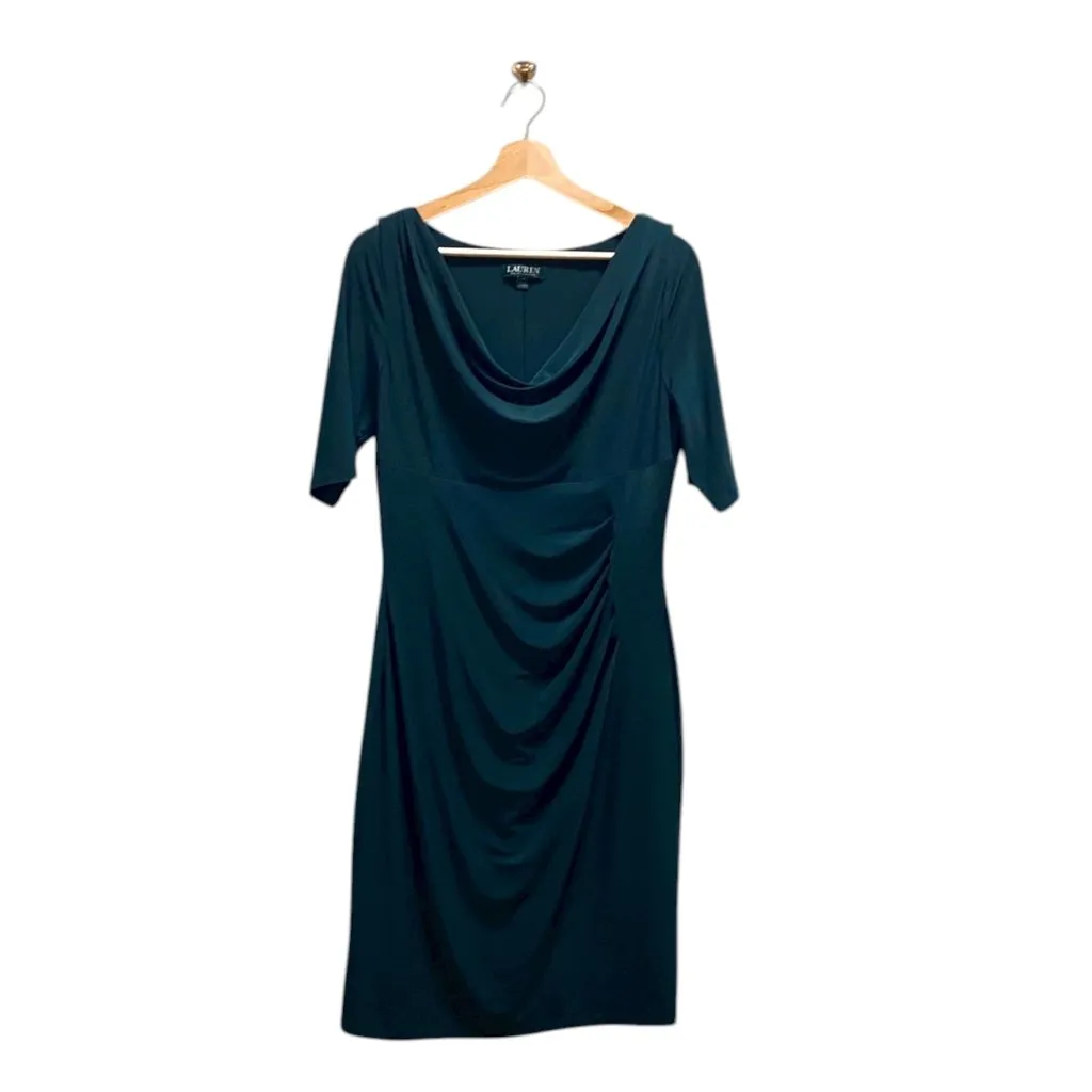 Lauren Ralph Lauren Midi Dress Forest Green Size 14 - Image 2