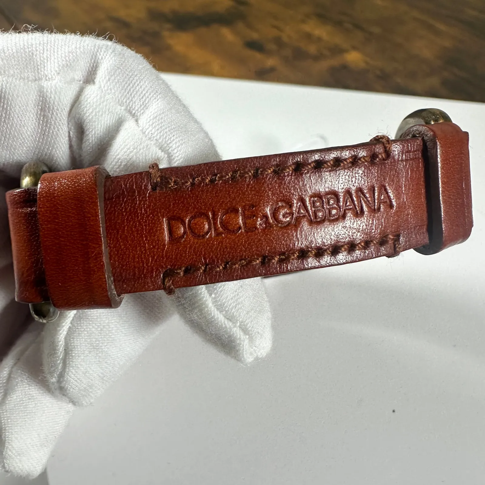 Dolce & Gabbana Brown Leather Bracelet Women's Men's - Image 9