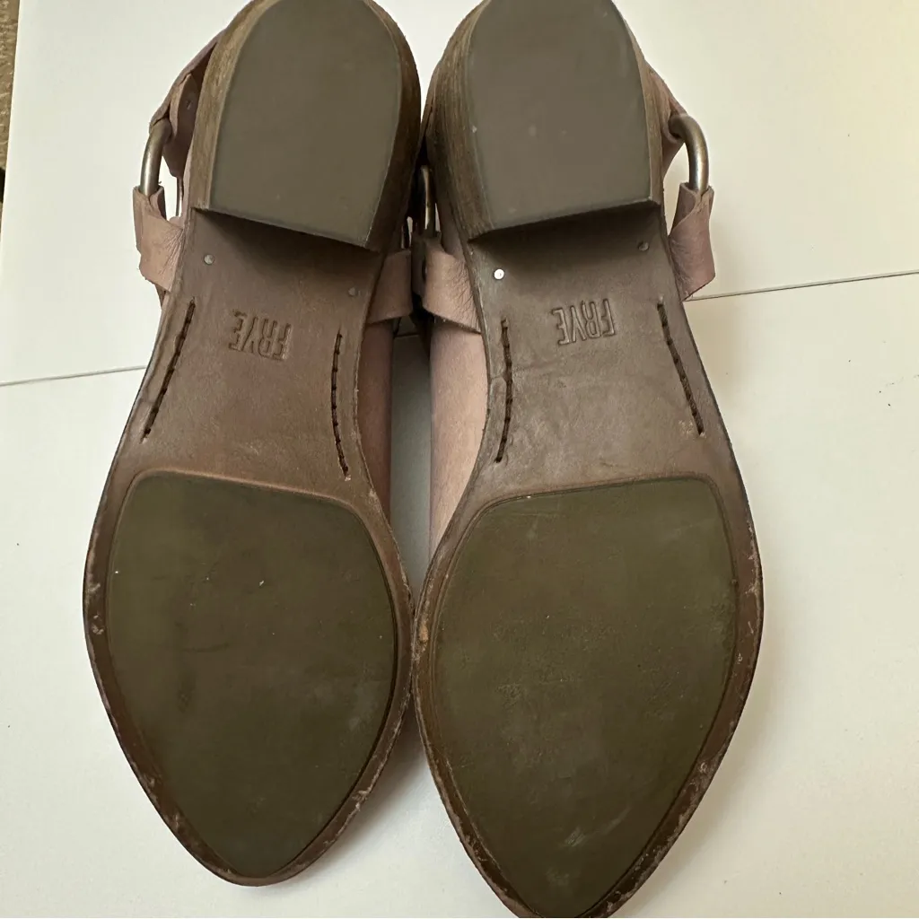 FRYE Ray‎ Harness Suede Size 7.5 Leather Back Zip Ankle Boots Blush Rose Pink - Image 13