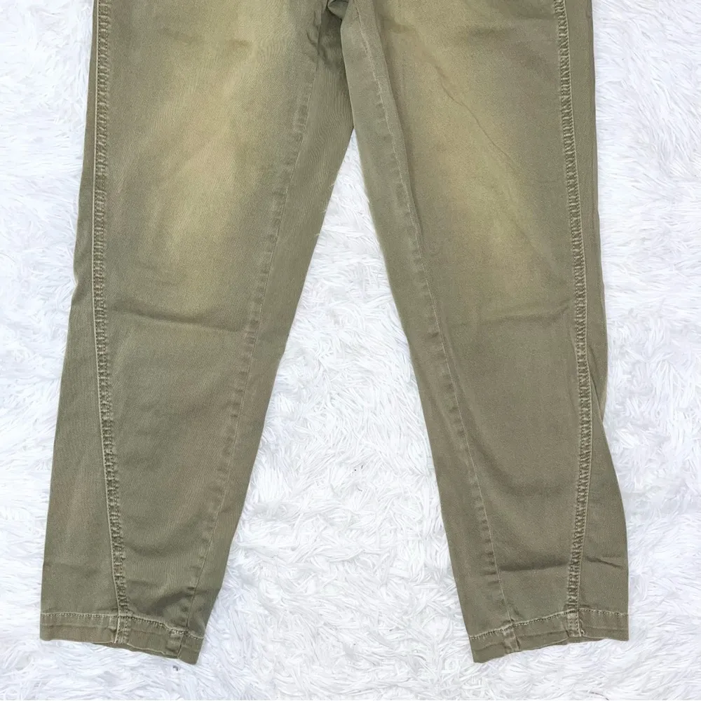 ANTHROPOLOGIE // CHINO Mid-Rise Olive Green Relaxed Fit Cropped Jeans 27 - Image 3